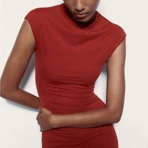 Zara Polyamide Red Dress
